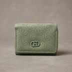 Luxury Geometric Women's Short Wallet – Sage Green