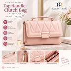Premium Women's Top Handle Clutch Bag – Blush Pink