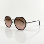 Luxury Octagon Metal Frame Sunglasses – Black & Silver