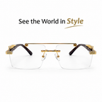Luxury Rimless Gold Frame Eyeglasses