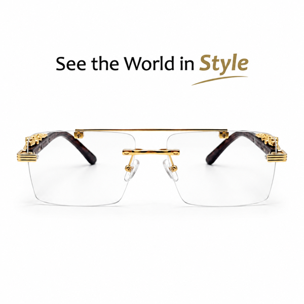 Luxury Rimless Gold Frame Eyeglasses