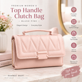 Premium Women's Top Handle Clutch Bag – Blush Pink